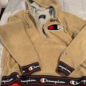 Champion Beige Sherpa Pullover